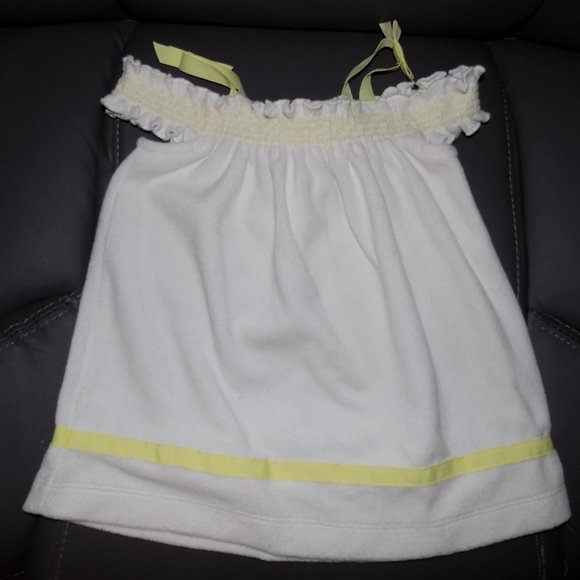Janie and Jack "Lemon Cafe" Swim Cover Up White Yellow Terry Size 6/12 Months